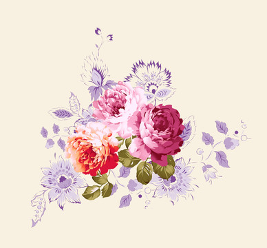 花團錦簇牡丹