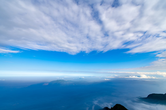 峨眉山的山峰与云海