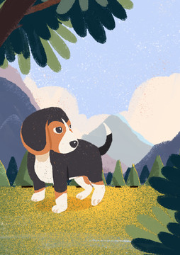 比格犬插畫(huà)