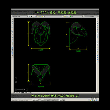 羊头CAD平面图立面图