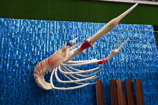 海鲜餐厅龙虾雕塑