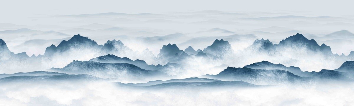 巨幅黑白山水