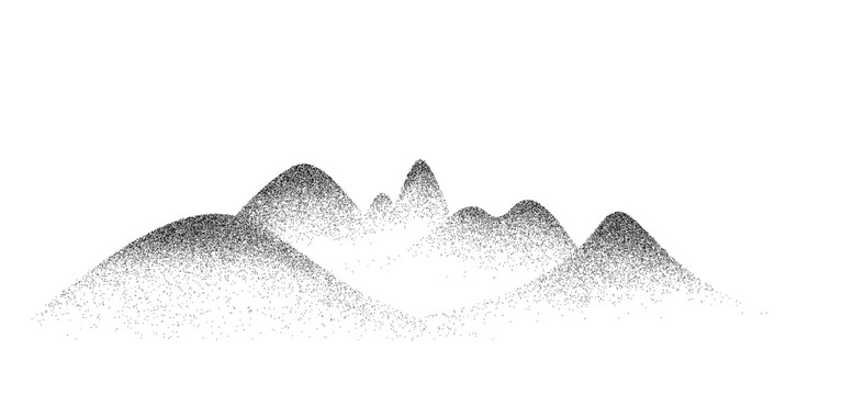 山巒疊嶂創意水墨畫
