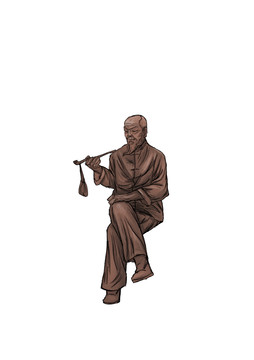 爺爺民俗雕塑