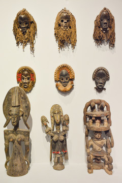 非洲木雕头像