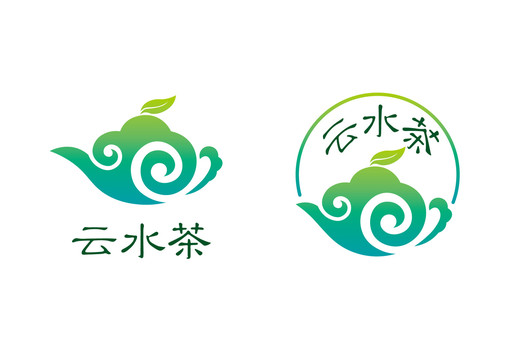 茶葉茶館茶樓茶壺祥云LOGO