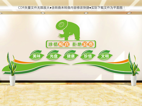 珍惜糧食文化墻