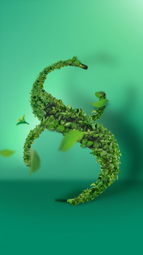 立體環(huán)保綠色植物數(shù)字8