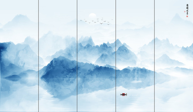 山水畫屏風(fēng)畫
