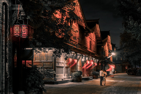 唯美古鎮(zhèn)夜景