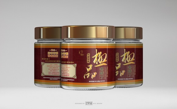 冬菇丁美味零食小食品瓶貼設(shè)計(jì)