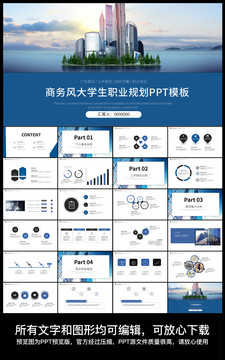 商務(wù)風(fēng)大學(xué)生職業(yè)規(guī)劃PPT模板