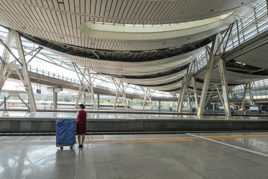 北京南站站台乘务员