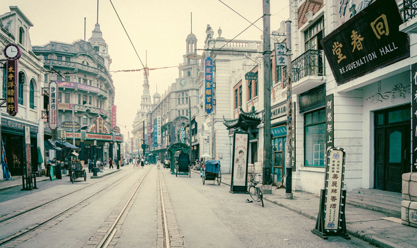 老上海黑白照片