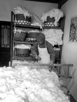 老上海卖棉花店铺