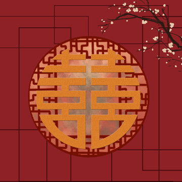 中式紅色主背景噴繪