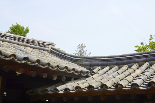 朝鲜时代传统韩屋瓦顶及飞檐