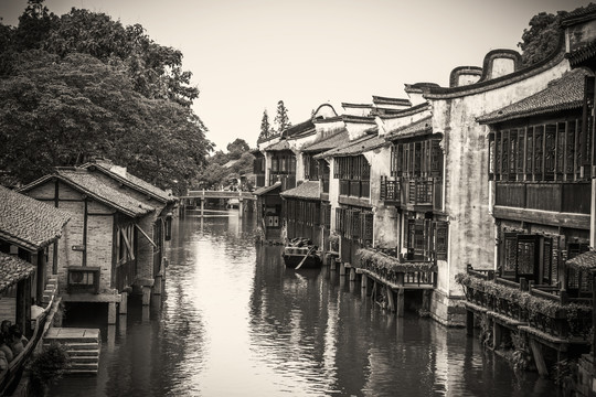 水墨江南水乡山水