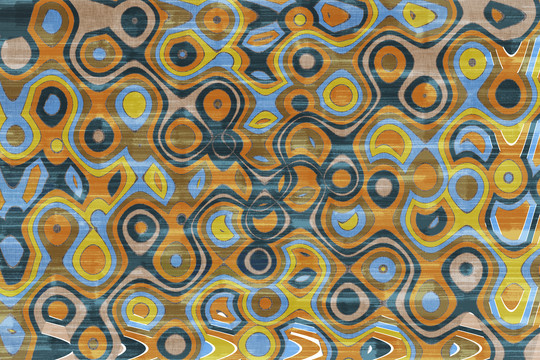 蓝黄色现代简约几何纹理地毯