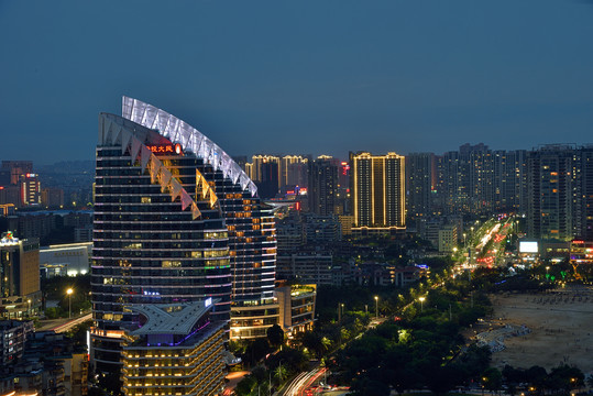 湛江喜来登大酒店城市风光夜景