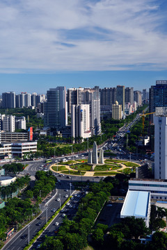 湛江三帆雕塑城市风光