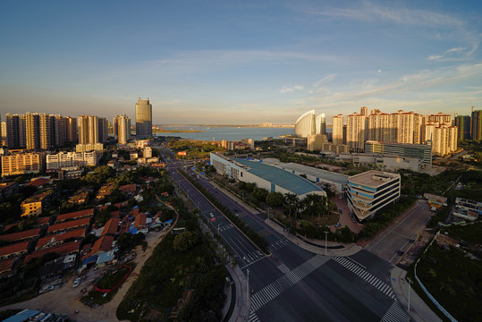 湛江金沙湾城市风光黄昏