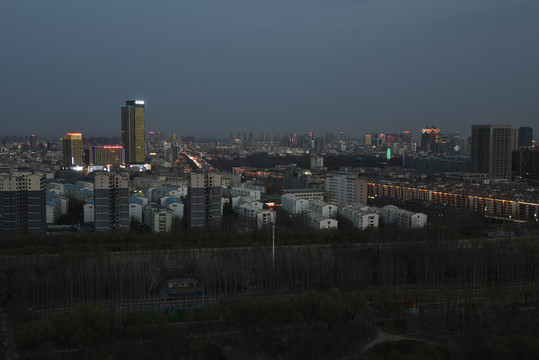 银川城市建筑风光夜景