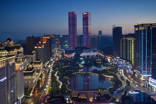 贵阳花果园建筑风光夜景