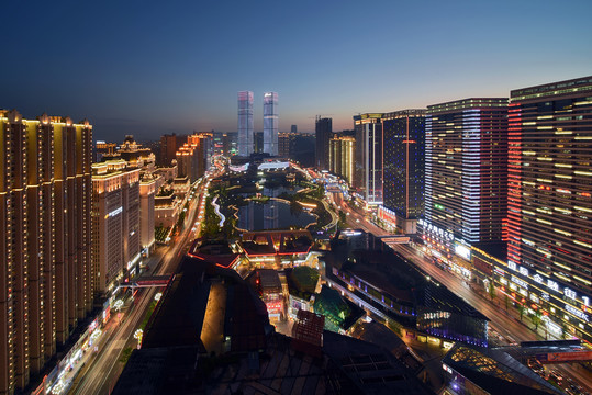 贵阳花果园建筑风光夜景