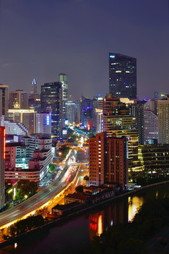 上海城市风光夜景