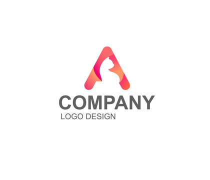 A字母貓動物LOGO
