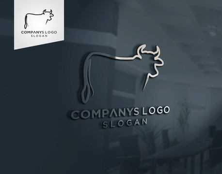 简洁牛图案logo