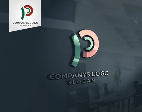 時尚p字母logo