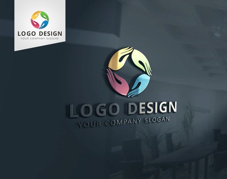 女性團隊合作logo