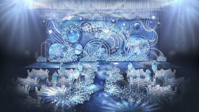 藍(lán)色星空婚禮主舞臺