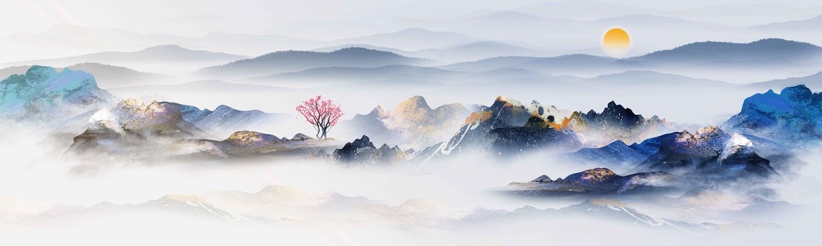 中國風(fēng)巨幅裝飾畫