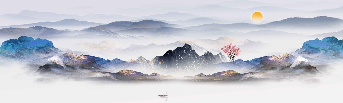 大幅山水背景墻