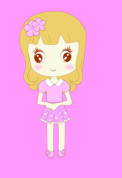 卡通小女孩