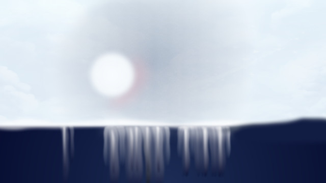 天空瀑布插畫(huà)背景