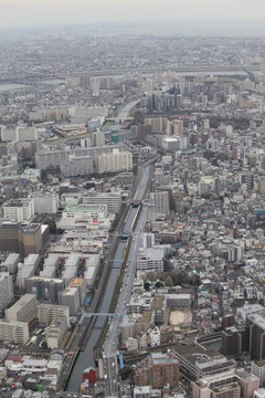 日本晴空塔俯视东京