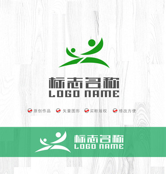 X人标志健身运动logo