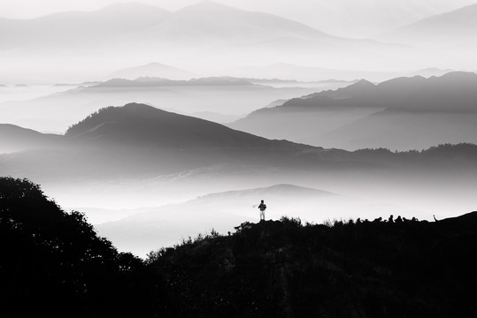 意境黑白山水