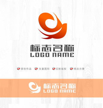 燕子标志叶子飞鸟logo