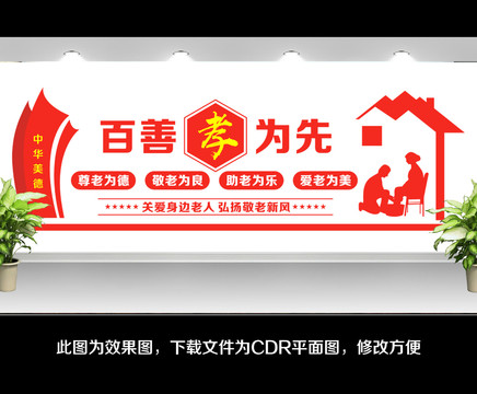 關(guān)愛老人文化墻