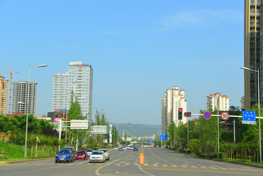 城市风光道路及交通设施特写