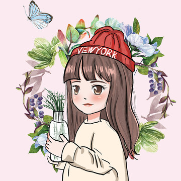 女孩插畫
