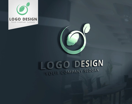 葉子綠葉圖案logo