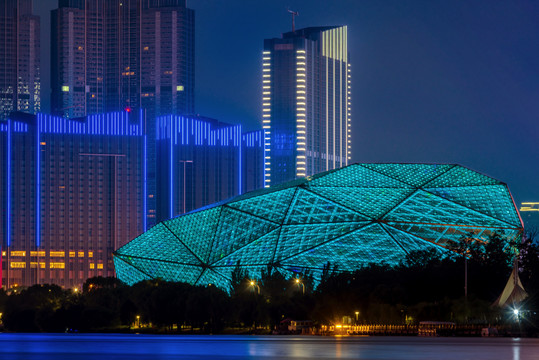 中国辽宁沈阳盛京大剧院夜景风光