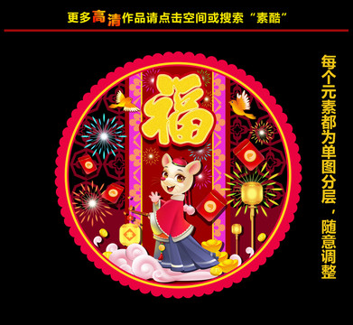 鼠年門貼