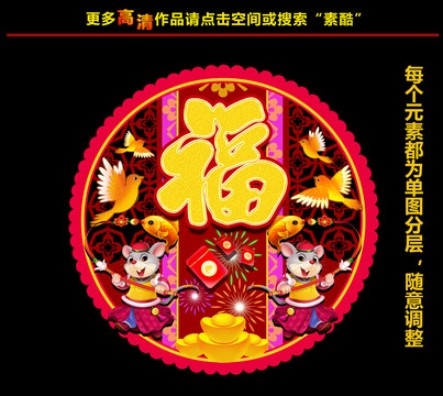 鼠年門貼